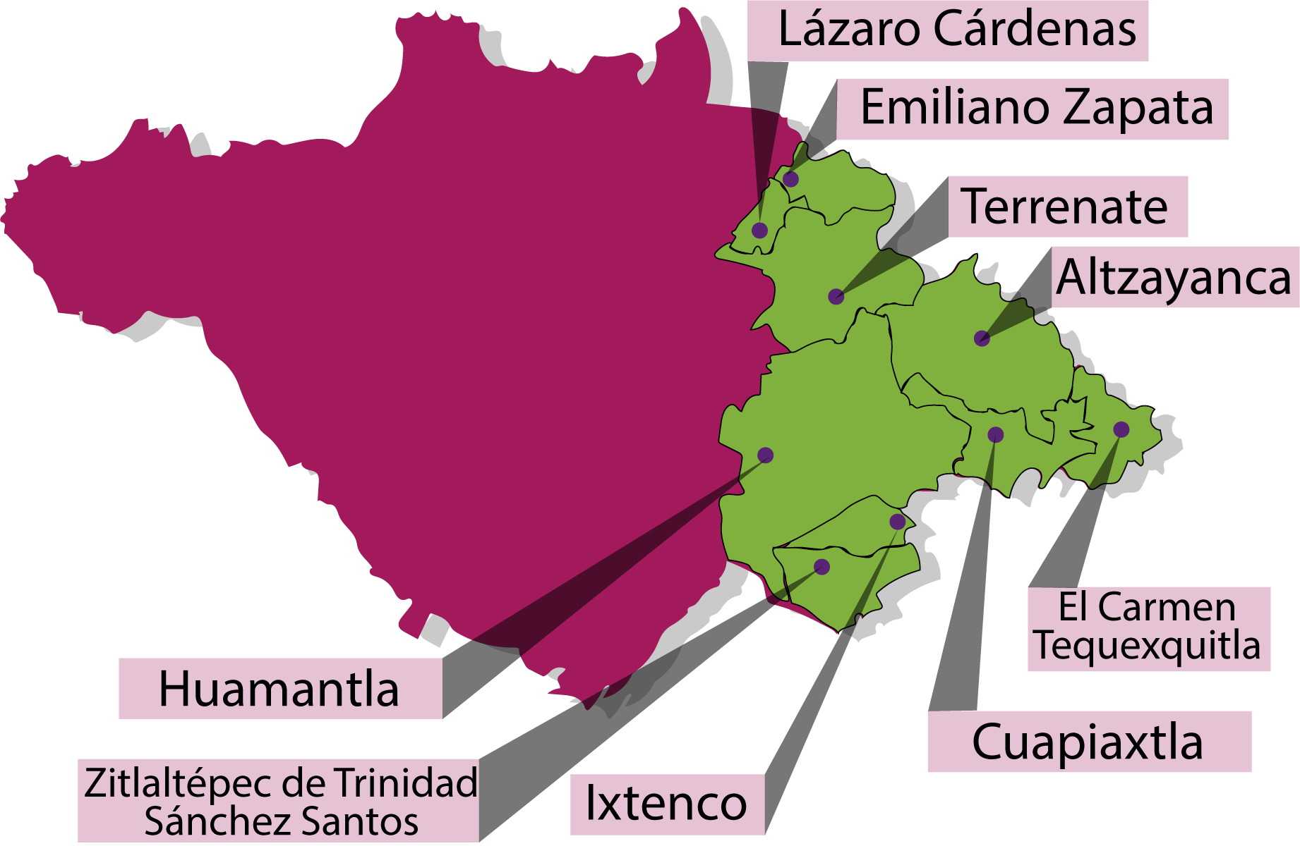 mapa recaudadora Huamantla